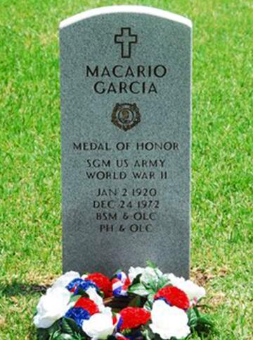 Headstone for Army Private Macario Garcia