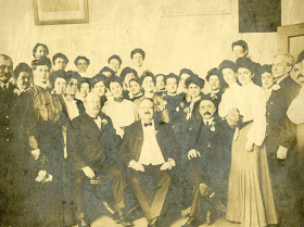 Historical photo of some of the men and women that worked at Ellis Island. Ellis Island Statistical Division Staff, 1908 (Photo Courtesy National Park Service)